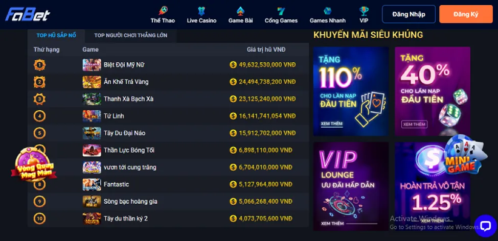 Trò chơi casino trực tuyến v999